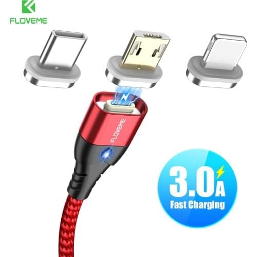 RAXFLY Magnetic USB Cable For iPhone 8 7 Plus Magnetic Charging Lighting to USB Cable Micro USB Magnet Cable Type C For Xiaomi