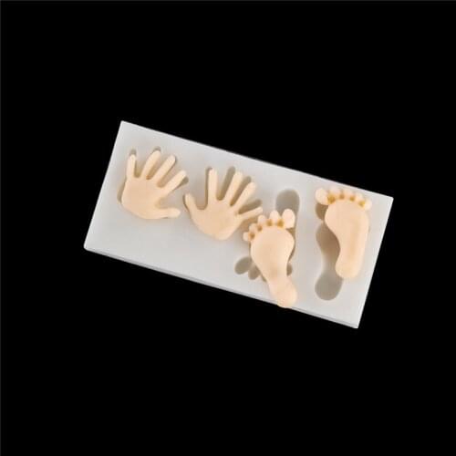 Handprint Footprint Fondant Cake Silicone Mold Cookie Candy Molds Biscuits Candy Chocolate Mould Baking Cake Decoration Tools