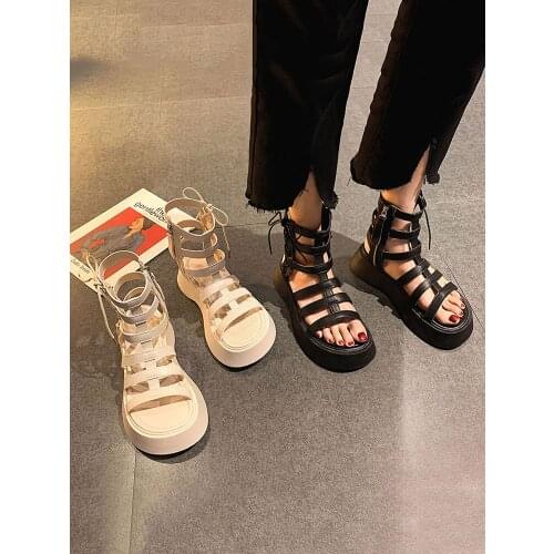 Womens Shoes Sandals 2021 Summer New Style Thick-soled Non-slip Fashion Casual Retro Roman Shoes