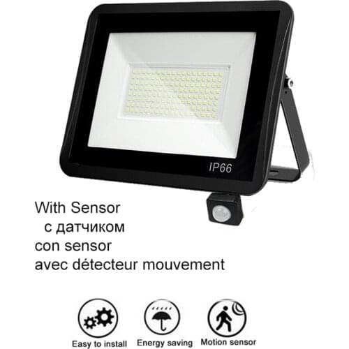 220V 10-100W LED FloodLight Spotlight Exterior Street wall reflector Lights LED Waterproof Motion Sensor Security Light Detachab