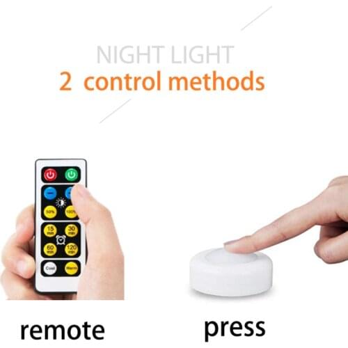 White/Warm Color Led Cabinet Light Wireless Remote Control Dimmable Night Lamp Rechargable Battery Home Kitchen Closet Light