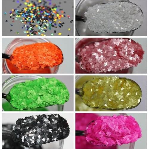 Triangle Nail Glitter Sequins,3D Laser Acrylic Paillettes Holographic Nail Sparkle Glitter for Nail Art Design DIY Decals Decora