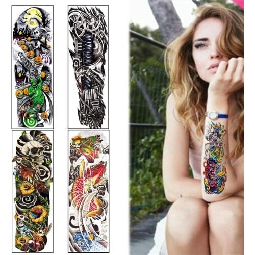 5 Sheets Full Arm Leg Temporary Waterproof Tattoos Art Stickers Removable Sleeve