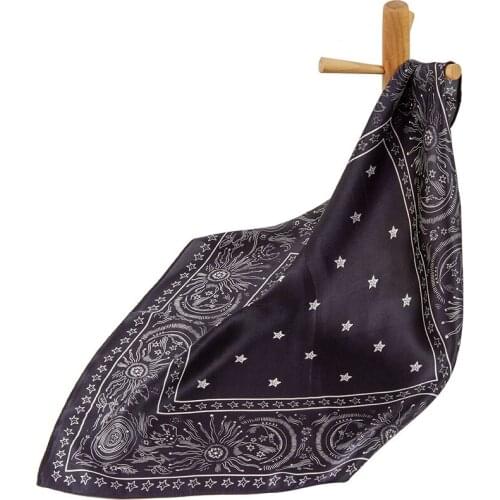 High-quality Pure Silk Scarf Women Bandana Female Hair Scarf Top Womens Natural Silk Square Headband Head Scarf for Women Star