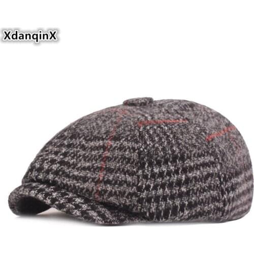 XdanqinX Autumn And Winter Womens Cotton Wool Warm Berets 2019 New Adult Mens Fashion Thick Tongue Caps Male Bone Snapback Cap