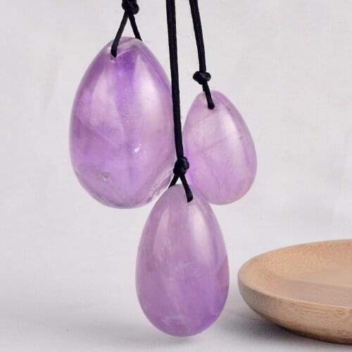 Yoni Egg Set Natural Amethyst Jade Massage Stone Kegel Exercise Vaginal Muscle Tightenning Ben Wa Balls Crystal Healing Sphere
