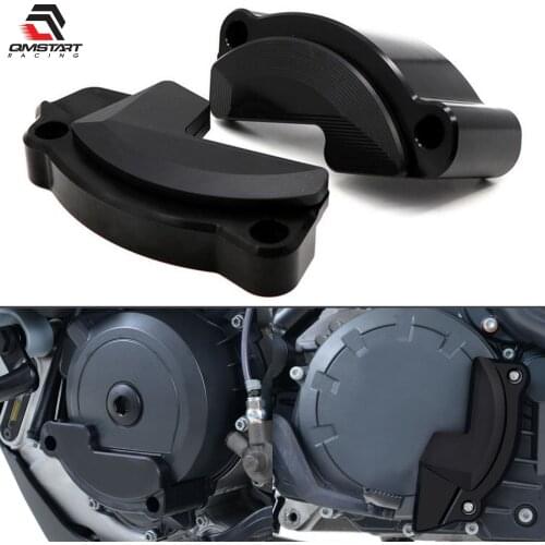 QMSTART Racing Engine Case Cover Stator Clutch Guard Crash Pad Slider Protector For KTM Adventure 1050 1090 1190 Super ADV 1290
