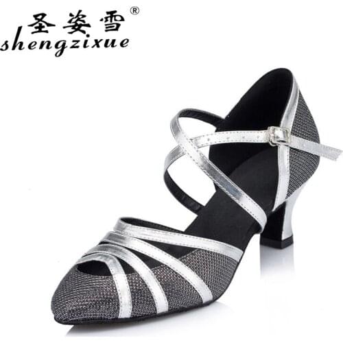 WUXIJIAO Gold champagne sequins Womens tango dancing shoes Latin / Modern shoes companionship Square dance shoes