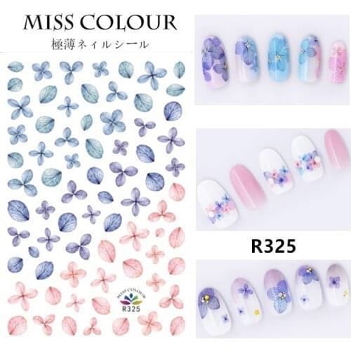 1pc Nail Art Sticker Graffiti Flower Leaf Color Butterfly and Platinum Pink Gold Butterfly Pattern Decorative Decal Nail Tool