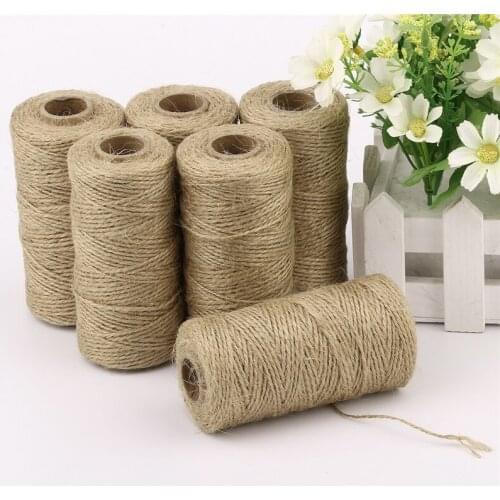100 Meters Hemp Cords Ropes Natural Dry Twine Cord Jute Twine Rope Thread For DIY Decor Toy Crafts Parts 2mm hemp Rope 5 Rolls
