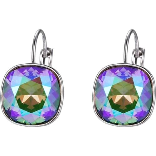 11.11 Fashion Square Dangle Earrings made with Austrian Crystal for Women Wedding Party Jewellery Gifts Girls Christmas Jewelery