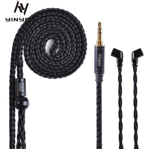 Yinyoo 16 Core Silver Plated Cable 2.5/3.5/4.4mm Balanced Cable with MMCX/2PIN/QDC for KZ ASX ZAX ZSX BLON BL-01 BL-03 CCA CA16