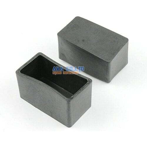 20 Pieces 20 x 40mm Rectangle Rubber Furniture Chair Table Feet Leg Cover Protector