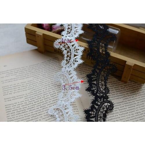 5 Meters 4cm Width Black White Flower Lace Trim Trimmings Net Lace