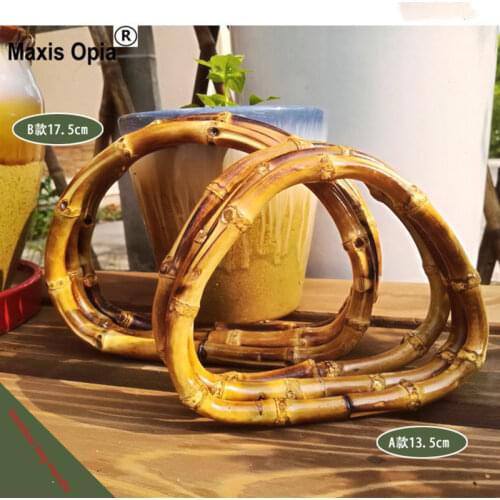 5 pairs=10 pieces,2 Size 13.5cm 17.5cm Natural bamboo handles for women bags,D shaped knit bag handbags bamboo handle