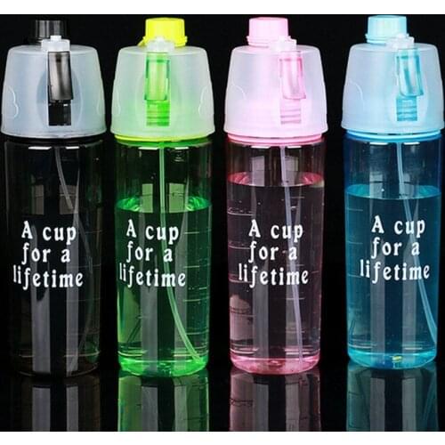 600Ml 4 Color Solid Plastic Spray Cool Summer Sport Water Bottle Portable Climbing Outdoor Bike Shaker My Water Bottles