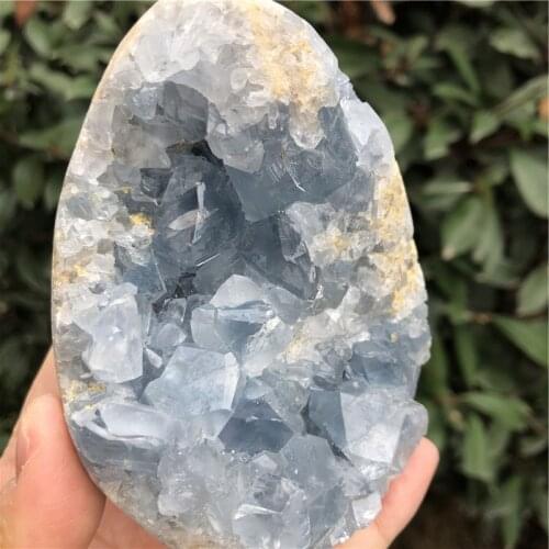 800g Natural Blue Celestite Geode Cluster Quartz Crystal Specimen