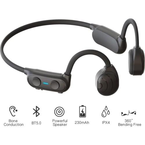 Bluetooth Wireless Headphones Bone Conduction Sports Earphones IP56 Headset Stereo Hands-free with microphone For Running