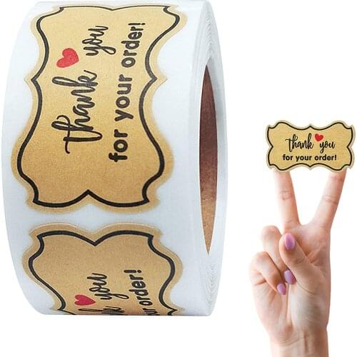 Thank You for Your Order Stickers Labels Pastel Kraft Paper Label Stickers 4