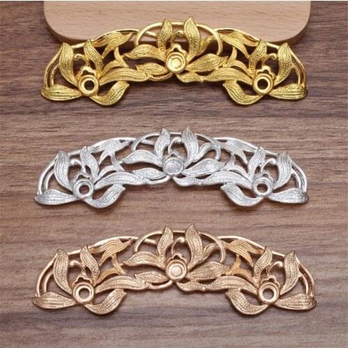 SIXTY TOWFISH 2 Piece DIY Jewelry Accessories 32*98mm Alloy Ancient Retro Style Materials Flower Charms