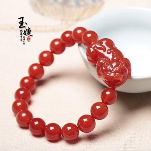 Real ruby jade beads bracelet handcarved jade bracelets for men women bracelet jadeite jade jewelry bracelets for women