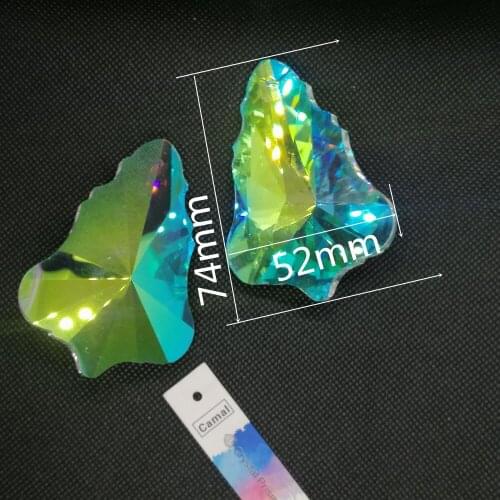 Camal 1pcs 74mm AB Color Xmas Tree Drop Crystal Prisms Pendant Chandelier Hanging Lamp Lighting Parts SunCatcher Party Decor DIY