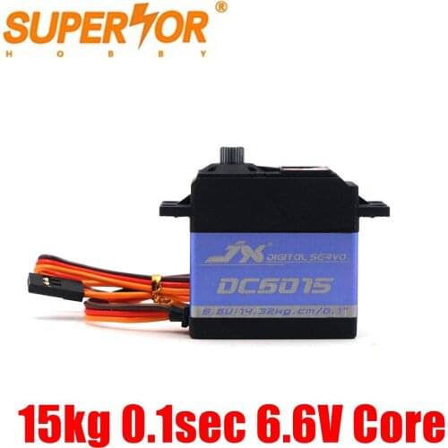 DC6015 JX Servo 15kg 0.1sec 6.6V Aluminium Shell Metal gear Core Digital Standard for RC plane car crawler 1/8 1/10 DS3325MG