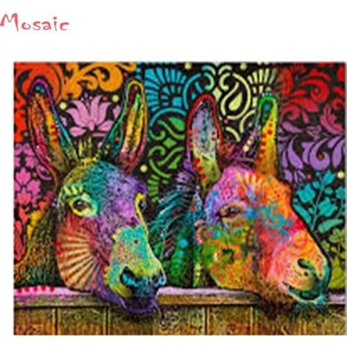 Drill 5D DIY Diamond Painting "Donkey stables" 3D Diamond Embroidery Cross Stitch Mosaic Rhinestone full square wall Paintings