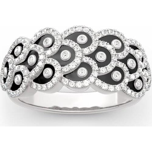 Ethnic Style Trendy Peacock Tail Pattern Ring for Women Engagement Party Wedding Rings Hand Jewelry Accessories Size 6-10