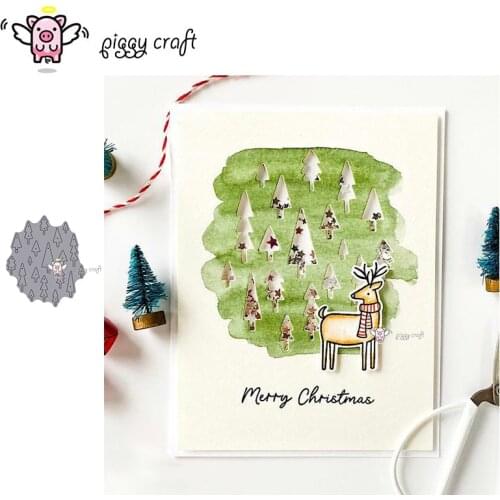Piggy Craft metal cutting dies cut die mold Christmas tree background Scrapbook paper craft knife mould blade punch stencils die
