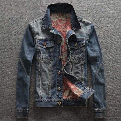 Mens Casual Single Breasted Denim Jacket Mens Jeans Jackets and Coats High Quality Plus Size Jacket