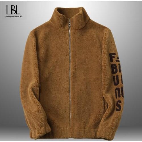 Mens Winter Thick Warm Fleece Jacket Coat Male Fashion Casual Outwear Coats Men Windbreaker Sportswear Stand Collar Jackets New