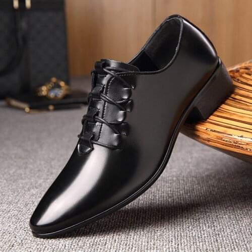 Mens business suit shoes leather shoes British low-top casual shoes pointed mens shoes cross-border trade 45 size shoes