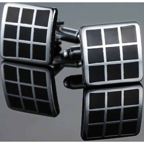 Mens fashion Cufflinks square black Cufflinks French Wedding Costume 1 double free shipping