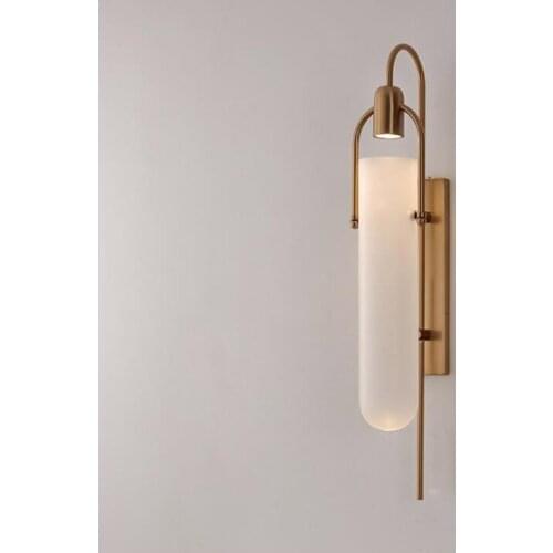 Wall Lamp Northern Europe Creative Gold Glass Tube Hotel Prototype Room Lighting Living Room Art Machine Head Bedroom Study Led