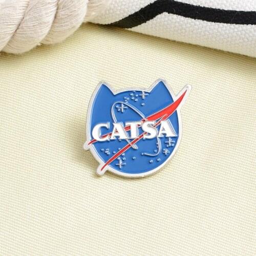 New Korean Version Of Personality And Creativity Catsa Blue Cat Planet Exquisite Enamel Pin Fashion Drip Alloy Cowboy Badge