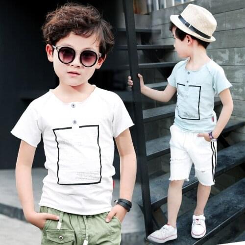2018 new spring autumn/winter/summer Girls Kids Boys Box letter T-shirt comfortable cute baby Clothes Children Clothing