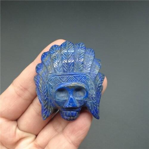 Wholesale natural carving polished lapis lazuli Indian skulls for healing LA2078