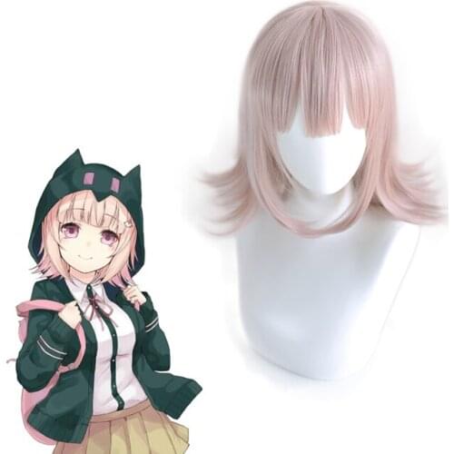 Super DanganRonpa Nanami ChiaKi Wig Cosplay Costume Dangan Ronpa Heat Resistant Synthetic Hair Women Wigs