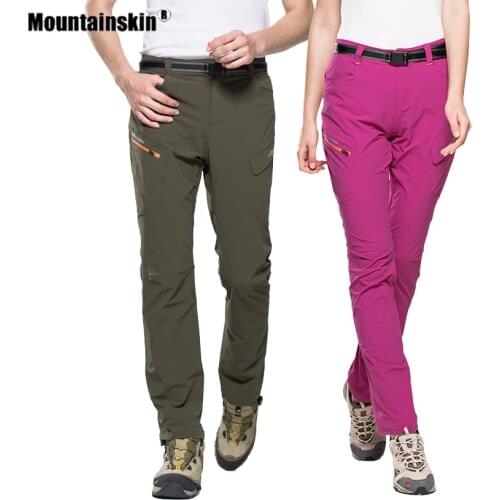 Mountainskin Men Women Summer Quick Dry Hiking Pants Outdoor Sport Camping Fishing Climbing Trekking Male Female Trousers VA508