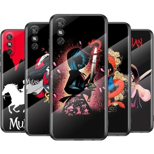 Princess mulan For Huawei Y6 Y7 Y9 Y5P Y6P Y8S Y8P Y9A P Smart Z 2019 2020 2021 Tempered Glass Phone Case