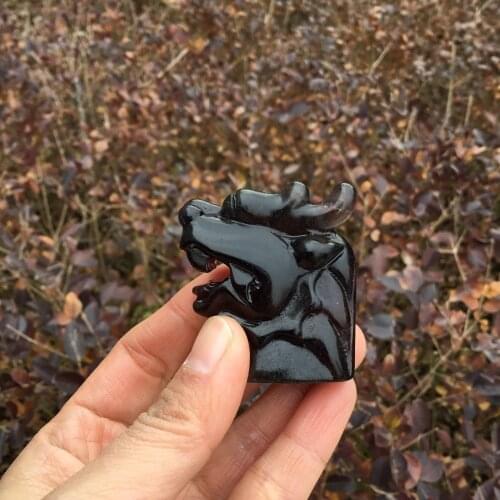 Natural fluorite dragon head carvings artifical stone crystal Dragon Figurine