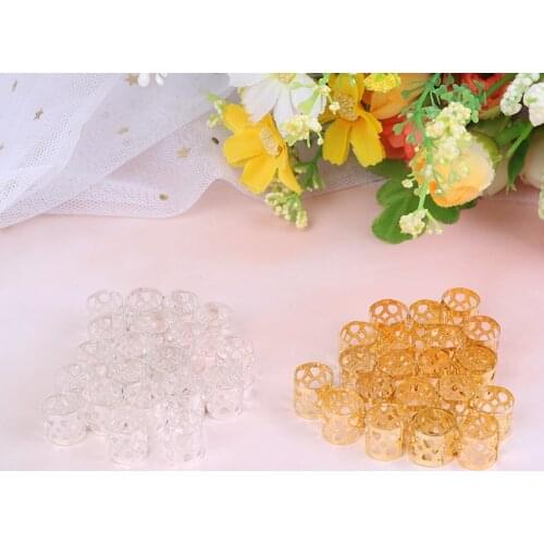 20pcs Adjustable Hair Braid Cuff Clips Gold/Sliver Aluminum Tube Ring Dreadlock Beads For Braids Hair Beads For Dreadlocks