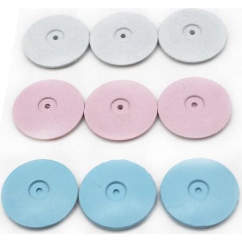 100Pcs Dental Polishing Wheels Dental Lab Silicone Polishers Disk Coarse Blue/ Gray/pink for Dental Jewelry Rotary Tool 22*3.5mm