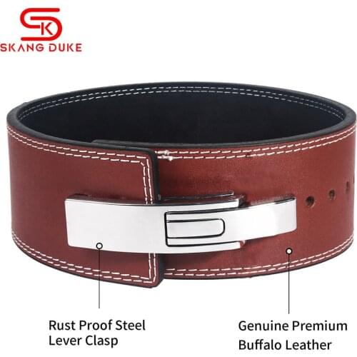 SkangDuke 10MM Leather Weightlifting Belt Waist Support Dumbbell Barbell Squats Gym Weights Fitness Bodybuilding Power Training