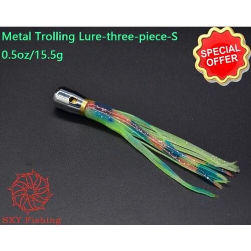 SXY FISHING three-piece-S Metal Trolling Lure 0.5oz Small Metal head Metal copper head Metal Octopus head Trolling bait