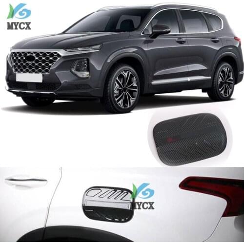 Car styling Fuel Tank Cover For Hyundai Santa Fe Santafe IX45 2019 2020 Carbon fiber decoration Fuel tank cover Car Accessories