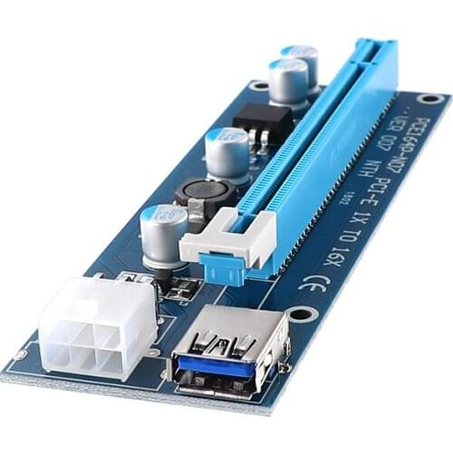 VER007 Riser Card 1x to 16x PCI Express PCI-E Extender USB 3.0 Cable SATA to 6Pin IDE Power for Bitcoin Mining Miner Antminer