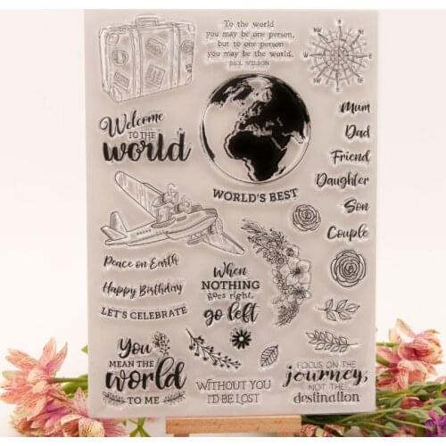 World Journey Transparent Clear Silicone Rubber Stamp Scrapbooking Card