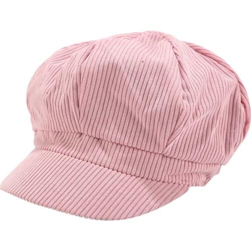 Women Corduroy Beret Octagonal Cap Hats Korean Stylish Artist Painter Newsboy Caps Autumn Winter Black Grey Beret Hats Шапка y